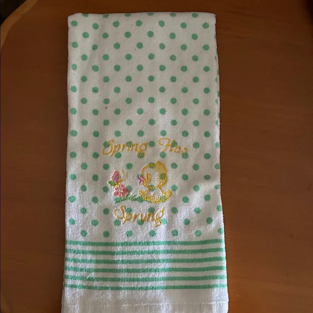 Polka Dot Spring Kitchen Towel